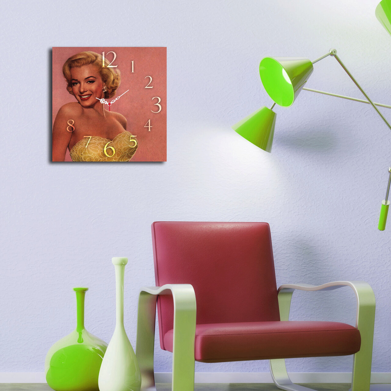 Ceas de perete, Msk-09, Dimensiune: 40 x 40 cm, Multicolor - imagine 3